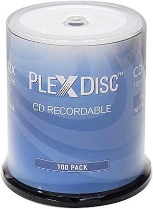 PlexDisc CD-R 700MB 52X White Thermal Hub Printable - 100 Disc Spindle (FFP) - 631-415-BX