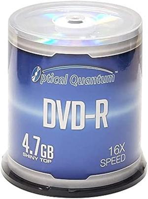 Optical Quantum DVD-R 4.7GB 16x Shiny Silver Top Media Disc - 100 Disc Spindle (FFP) OQDMR16ST-BX