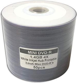 White Inkjet Hub 4X 1.4GB 8cm Mini DVD-R 100-Pak in Shrinkwrap (2 x 50-Pak)