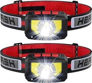 TINMIU Rechargeable LED Headlamp Flashlight, 2-Pack 1000 Lumen Super Bright Motion Sensor Head Lamp, IPX5 Waterproof, Bright White Cree Led & Red Light Perfect for Running, Camping, Hiking & More