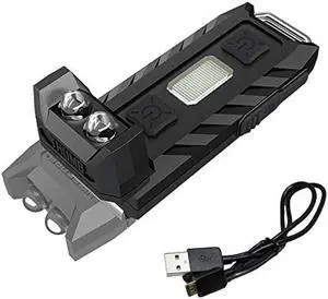 Nitecore Thumb 85 Lumens USB Rechargeable White & Red LED Keychain Light - Tiltable Work Light with Clip and a LumenTac USB Charging Cable