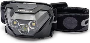 Cyclops HL500 Headlamp | Tactical Durable Lightweight Compact Adjustable Headband Weather Resistant IPX6 Bright LED 500 Lumen Head Flashlight | AAA Batteries Included