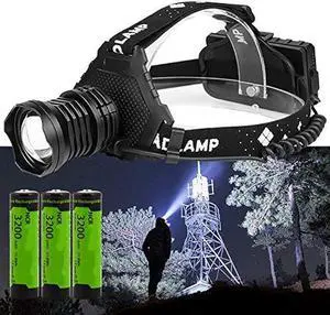 Super Bright Headlamp, P70 LED Flashlight Headlamp, 20,000 Lumens High-Power Strong Headlamp 5 Modes USB Rechargeable Waterproof Headlamp Flashlight, with Mobile Power Function