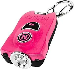 NEBO MYPAL Rechargeable Keychain Light and Safety Alarm | Compact 400 Lumen Light with 115db Safety Alarm | Pink