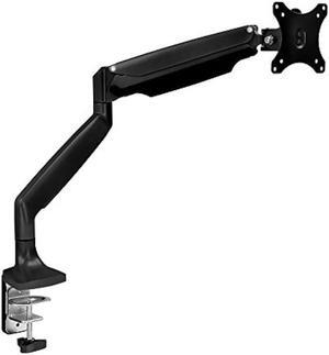 Mount-It! Single Monitor Arm Desk Mount | Gas Spring Monitor Arm | Full Motion Articulating Height Adjustable | Fits 21 22 23 24 27 30 32 Inch VESA Compatible Computer Screen | Clamp and Grommet Base