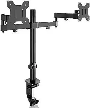 Bracwiser Dual Fully Adjustable Monitor Arm Stand Mount Fits Two Screen 13-27 inch 22lbs for Monitor Computer Screen 13 15 17 19 20 22 23 24 26 27 inch VESA 75 100 (MD7442)