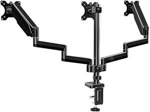 UPGRAVITY Triple Monitor Mount, 3 Monitor Stand Desk Mount for Three Flat/Curved Computer Screens Up to 27, Fully Adjustable Gas Spring Monitor Arms Hold up to 17.6lbs Each, VESA 75x75/100x100