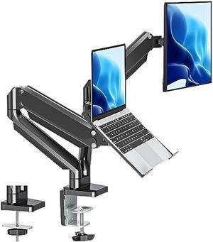 MOUNTUP Monitor and Laptop Mount Holds 3.3-17.6lbs, Adjustable Gas Spring Arms Mount Fits 13 to 17 inch Laptop Arm Mount and up to 32 inch Monitor Arm Desk Mount with VESA 75x75/100x100