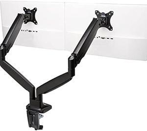 Kensington Dual Monitor Mount with Vesa Mount, Adjustable Gas Spring Dual Monitor Arm, SmartFit® One-Touch C-Clamp Monitor Stand for 2 Monitors Up to 34 Inches, 19.8lbs - Black (K59601WW)