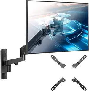 WALI Single Monitor Wall Mount, Computer Wall Mount Monitor Arm Holds up to 26.4lbs, Heavy Duty Gas Spring Single Monitor Arm Screen up to 35 inch, Fully Adjustable Monitor Stand (GSWM001XL), Black