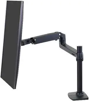 Ergotron  LX Premium Single Monitor Arm, VESA Desk Mount  for Monitors Up to 34 Inches, 7 to 25 lbs  Tall Pole, Matte Black