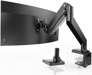 Heavy Duty Monitor Arm for Ultrawide Screens up to 49 inch and 33lbs, Premium Aluminum Single Desk Mount Stand with Gas Spring, VESA 75x75, 100x100