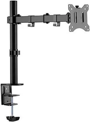Amer Single LCD Monitor Desk Mount Stand Fully Adjustable/Tilt/Articulating for 1 Screen up to 32 (EZCLAMP), 1 Monitor (up to 32) Desk Clamp