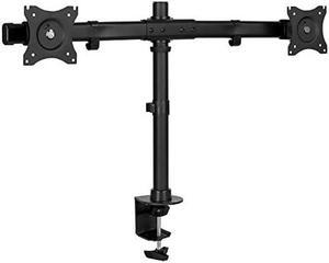 Mount-It! Dual Monitor Mount | Double Monitor Desk Stand Arm | Fits 2 Computer Screens 17 19 20 21 22 24 27 Inch | Two VESA 75 100 Compatible Displays | C-Clamp and Grommet Bases Included