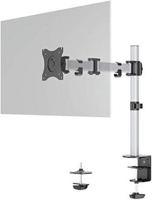 Durable Monitor Mount Select for 1 Screen - Monitor Stand with Clamp for Desks - VESA 75/100 - for 21-27 Inch Screens - Ergonomic, Height Adjustable, Rotate & Tilt - Securely Holds Screens Upto 8KG