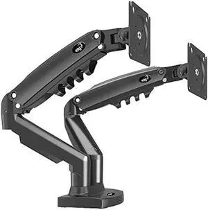 ELG Full Motion Swivel Dual Monitor Desk Mount Stand Gas Spring for Two Screens 17 to 35'' (4.4lbs to 19.8lbs Load for Each Display), Computer Monitor Stand F160N, Black