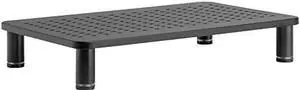 Husky Mounts Monitor Riser Laptop Stand, Adjustable Legs, Stackable, 14.5 x 9.25 x 3.25 Max Height, Matte Black Steel, 1 Stand