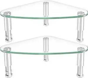 2 Pack Computer Monitor Riser | Triangle Desktop Universal Corner Stand for Computer Monitor & Laptop HD01T-203