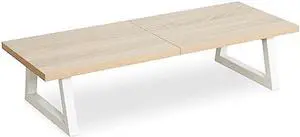 TEAMIX 24 inch Monitor Stand Riser, Wood & Steel Computer Monitor Stand with Storage, Laptop, PC, Printer Stand Riser for Desktop Office Desk Organizers