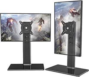 2 Pack Single LCD Computer Monitor Free-Standing Desk Stand Riser for 13 inch to 32 inch Screen with Swivel, Height Adjustable, Rotation, Holds One (1) Screen up to 77Lbs(HT05B-201)