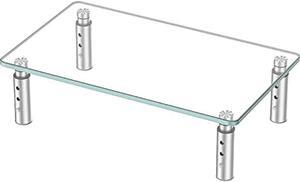 Hemudu Monitor Stand -3 Adjustable Height Monitor Riser, Computer Monitor Stand, Desktop Organizer, Monitor Stand Riser for PC, Computer, Laptop Clear