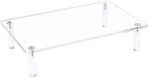 Sumerflos Clear Acrylic Monitor Laptop Stand, Sturdy and Save Space Computer Laptop Monitor Riser Stand for Home Office Desktop Universal Stand with Anti-Slip Pads