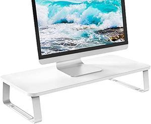 WALI Particle Board Monitor Stand Riser 24 Inch Ergonomic Desk Tabletop Organizer Rounded Edge Table Top for Flat Screen LCD LED Display, Laptop Notebook, Game Consoles (PTT005-W), White