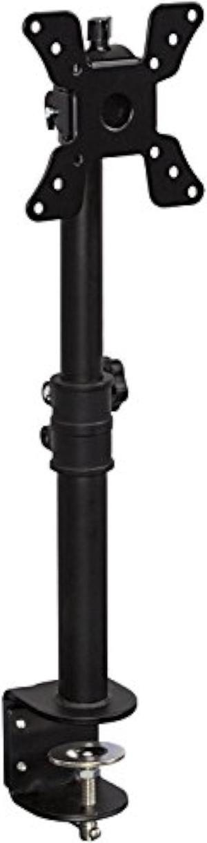 Mount-It! Single VESA Monitor Mount | Vertical Monitor Desk Stand | Telescoping Pole Height Adjustable | Fits 19 20 21 22 23 24 27 29 30 Inch Computer PC Screens | C-Clamp Base