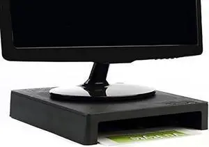 Vu Ryte Stackable 2 Inch Computer Monitor Riser Stand, VuRyser 2, Black, VUR 4855 (2-Pack)