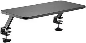 Kantek Ergonomic Mounted Computer Monitor Riser Stand, Floating Desk Shelf, Clamp On Base, 25.6 X 10.2 X 5.1, Black