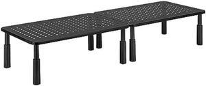 Mount Plus MP-88 Dual Monitor Premium Steel Mesh Monitor Stand | Vented Metal Desktop Riser for Computer Monitors | 29 Wide With Height Adjustable