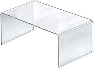 Azar Displays, 515311, Acrylic Laptop Stand, Computer Riser for Desk, Monitor Stand, Closet Organizer for Clothes & Shoes, Cabinet Display for Accessories and Decor, Clear, 4 Pack, 12x7.75x6