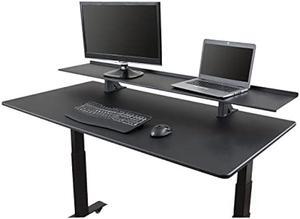 Stand Up Desk Store Clamp-On Adjustable Height Desk Shelf Monitor Stand (60 Wide)