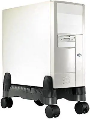 Aidata CS003M X-Mobile CPU Stand, Width Adjustable from 75mm/3 Inches to 250mm/9.75 Inches for Most CPUs, 4 Swivel Casters and 2 Built-In Brakes