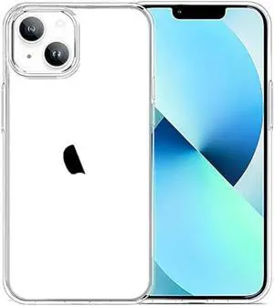 JJGoo for iPhone 13 Case Clear, Transparent Soft Shockproof Protective Slim Thin Phone Bumper Phone Cases for iPhone 13