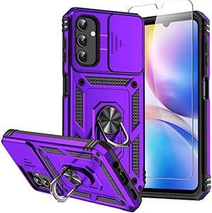 Galaxy A14 5G Case,Samsung Galaxy A14 5G Case,with Screen Protectors and Camera Cover,[Military Grade] 16ft.Drop Tested Cover with Magnetic Kickstand Protective Case for Samsung A14 5G, Purple