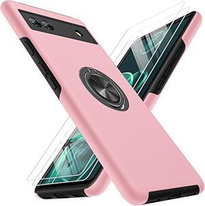 JAME for Pixel 6a Case, Slim Soft Bumper Case for Pixel 6a, with 2 Pack Tempered Glass Screen Protectors for Google Pixel 6a Case, Military-Grade Protection for Google Pixel 6a Phone Case, Pink