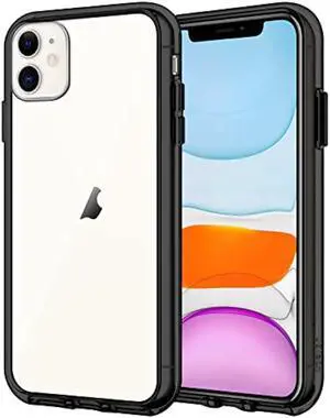 JETech Case for iPhone 11 (2019) 6.1-Inch, Shockproof Bumper Cover, Anti-Scratch Clear Back (Black)