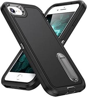 IDweel iPhone SE 2022 Case(3rd Gen),iPhone SE 2020 Case(2rd),iPhone 8/7/6S/6 Case with Stand,Heavy Duty Shockproof Anti-Scratch Protective Hard Case for iPhone SE 2/3nd,iPhone 6S/6/7/8,Black