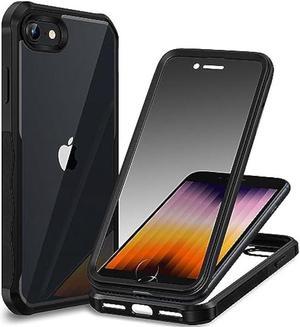 CENHUFO Privacy Case for iPhone SE 2020/SE 2022 /iPhone 8/iPhone 7, with Built-in Glass Privacy Screen Protector Full Body Shockproof Cover Spy Phone Case for iPhone SE 2020/2022/iPhone 8/7 -Black