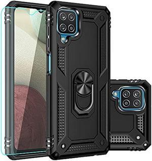 Galaxy A12 CaseSamsung A12 Casewith Screen ProtectorMilitary Grade 16ft Drop Tested Cover with Magnetic Kickstand Car Mount Protective Case for Samsung Galaxy A12 Black