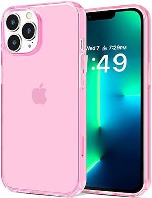 JJGoo Compatible with iPhone 13 Pro Max Case Clear Transparent Soft Shockproof Protective Slim Thin Bumper Cover Phone Case Pink