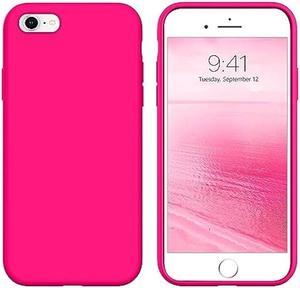 GUAGUA Compatible with iPhone 6s Case iPhone 6 Case Liquid Silicone Soft Gel Rubber Slim Light Microfiber Lining Cushion Texture Cover Shockproof Full Body Protection Case for iPhone 6/6S, Hot Pink
