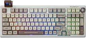 EPOMAKER RT100 97 Keys Gasket BT5.0/2.4G/USB-C Mechanical Gaming Keyboard with Customizable Display Screen, Knob, Hot Swappable Socket, 5000mAh Battery for Win/Mac (Gateron Yellow Switch)