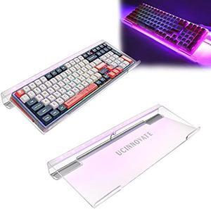 UCINNOVATE RGB Acrylic Computer Keyboard Stand, LED Backlit Keyboard Stand Tray, Gaming Keyboard USB Interface Titled Keyboard Stand for Easy Ergonomic Typing and Working Office Desk, Home, School