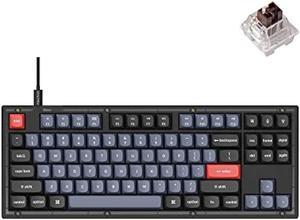 Keychron V3 Wired Custom Mechanical Keyboard TKL Tenkeyless QMKVIA Programmable Macro with Hotswappable Keychron K Pro Brown Switch Compatible with Mac Windows Linux Frosted BlackTranslucent