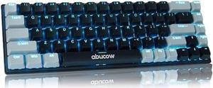 abucow 68-Key Mechanical Gaming Keyboard with Blue Backlight and Black-Gray Keycaps - Red Switches for a Premium Typing and Gaming Experience on PC and Mac