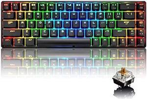 Mechanical Gaming Keyboard 18 Chroma RGB Backlit Keyboard with Type C Brown Switches 68 Keys Anti-ghosting Wired Gaming Keyboard for PC/Mac Gamer, Typist, Tactile