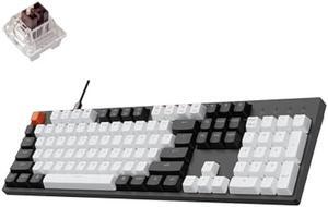 Keychron C2 Full Size 104 Keys Wired Mechanical Gaming Keyboard for Mac Layout, K Pro Brown Switch/White LED Backlight/Double Shot ABS Keycaps/USB C Computer Keyboard for Windows Laptop