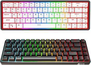 KLIM Shift Wireless Mechanical Keyboard - 2023 Version - Hotswap TKL RGB w/Extra 68 Keycap Set - Backlit Mini Gaming Keyboard - 2.4 GHz Wireless & Bluetooth Keyboard - 60 Percent Keyboard - PC Gamer